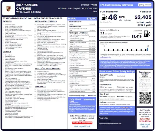 Porsche Window Sticker